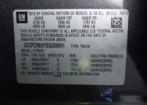 2014 Chevrolet Silverado 1500 1Lt z USA, uszkodzony, nr VIN 3GCPCREH7EG266661